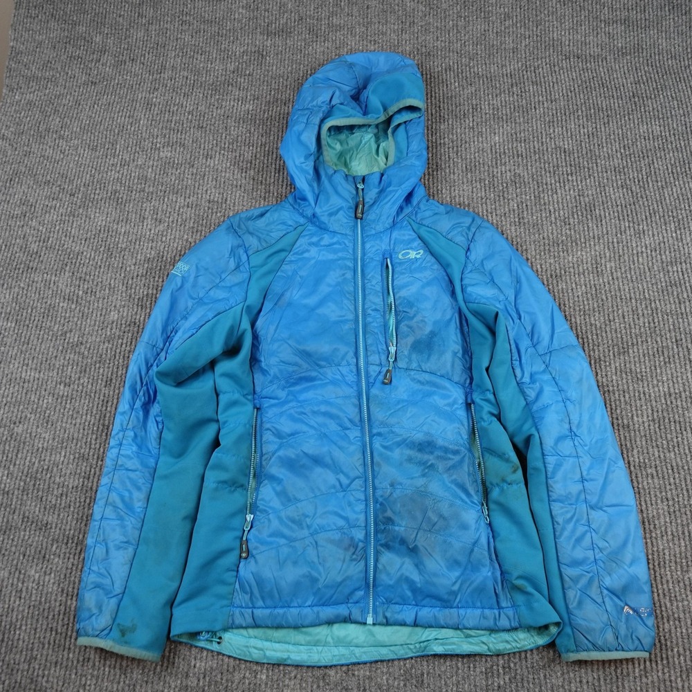 Outdoor Research Cathode Hooded Jacket Womens Small Blue Insulated 97515